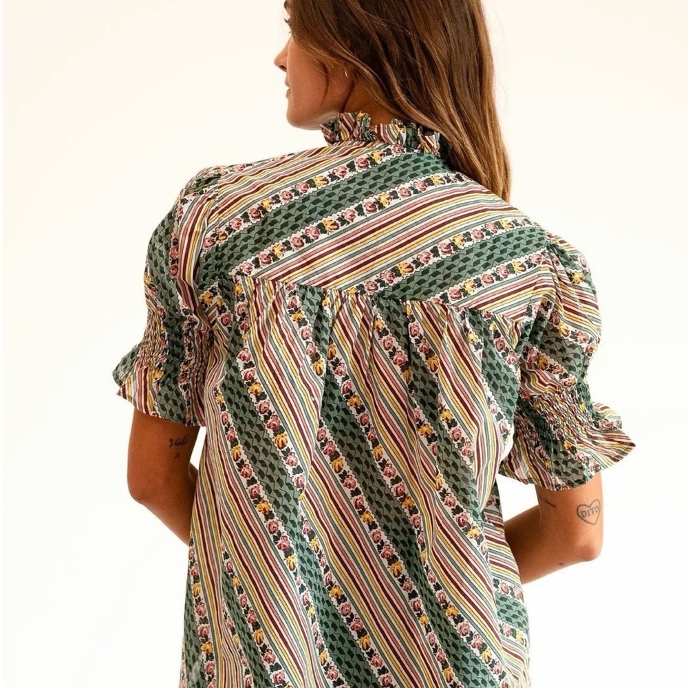 Mille MARNIE TOP IN ROSE STRIPE - Picture 3 of 5